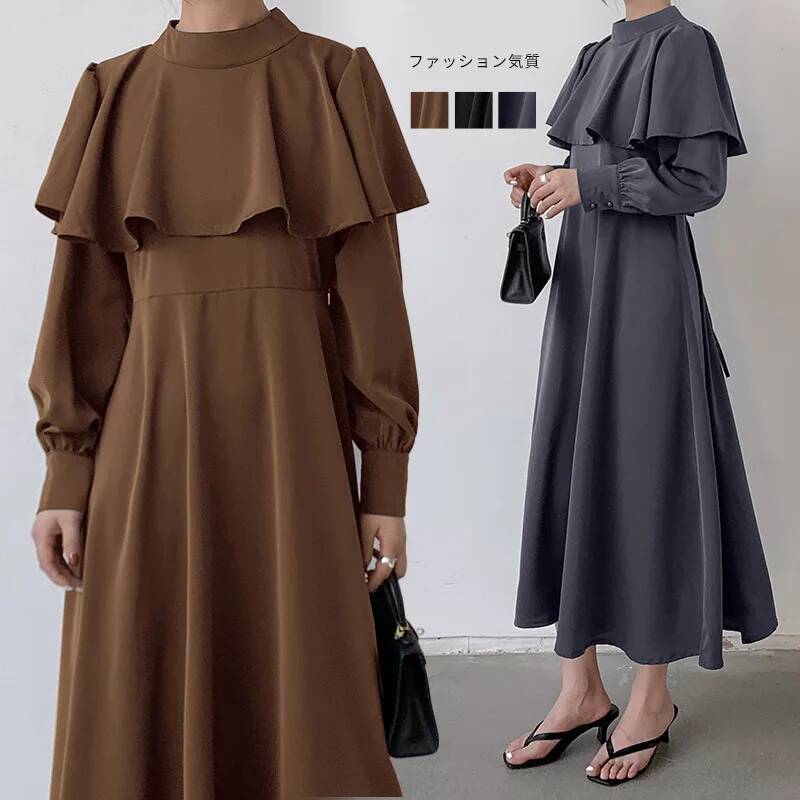 Korean Style A Line Shirt Dress - 女性のロングドレス韓国と日本スタイルの無地コットンルーズカジュアル長袖多用途シャツドレス Vestido 女性