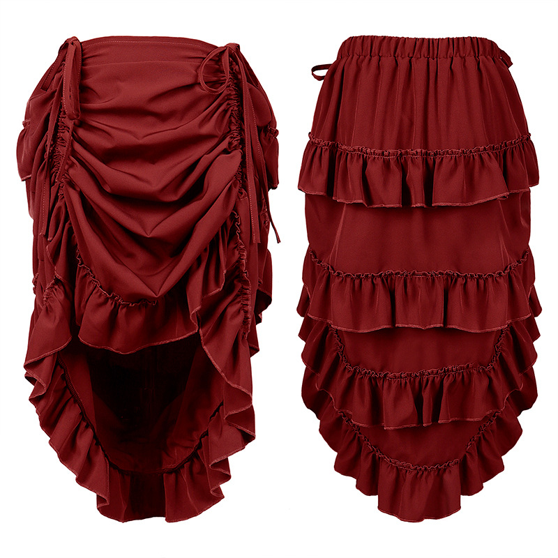 スチームパンク風、ビクトリア朝風、プリーツ入りコルセットスカ - Skirts のレビューと価格