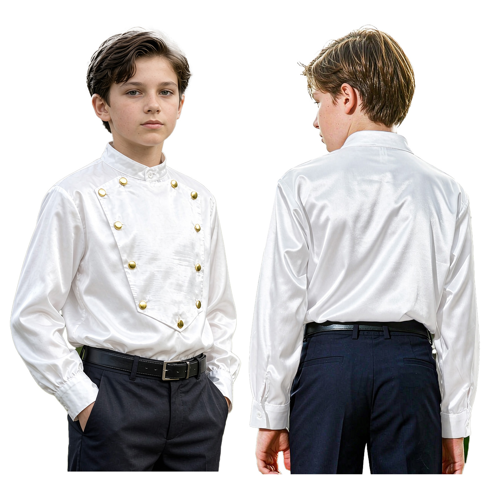 男の子用、ヴィンテージ・ルネサンス風シャツ、長袖、フォーマル - Blouses のレビューと価格