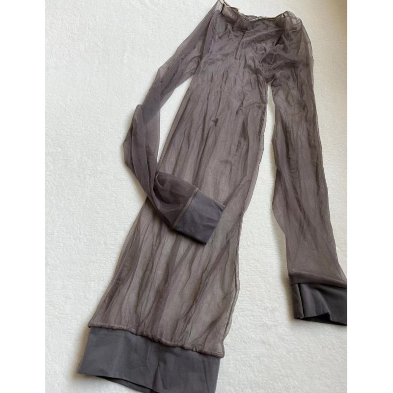 透明で滑らかでセクシーなボディストッキング、ストレッチシーム - Sexy Mesh Sheer Bodycon Dress のレビューと価格