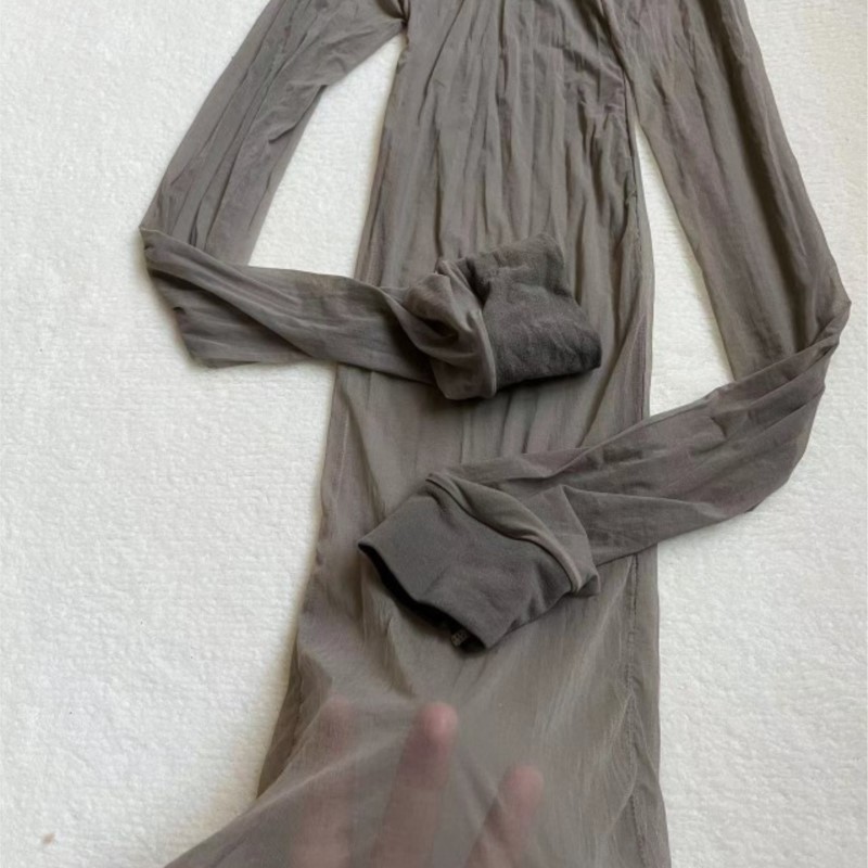 透明で滑らかでセクシーなボディストッキング、ストレッチシーム - Sexy Mesh Sheer Bodycon Dress のレビューと価格